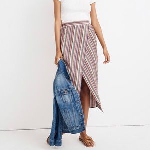 Madewell overlay skirt in rainbow stripe